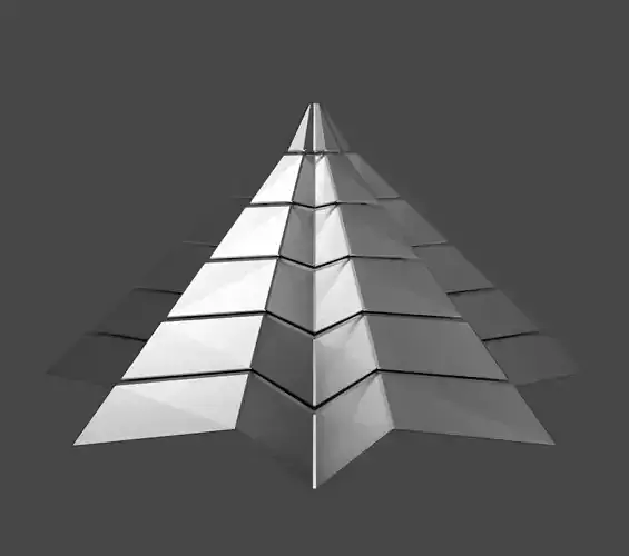 Iron Pyramidal Structure 8 Corners Little Interstices Beveled Low-poly 3D model