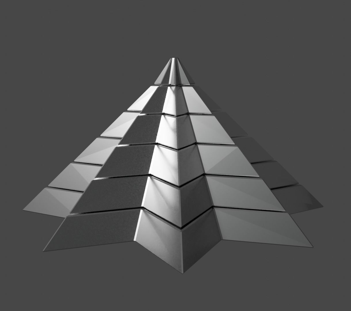 Iron Pyramidal Structure 8 Corners Little Interstices Beveled Low-poly 3D model_7