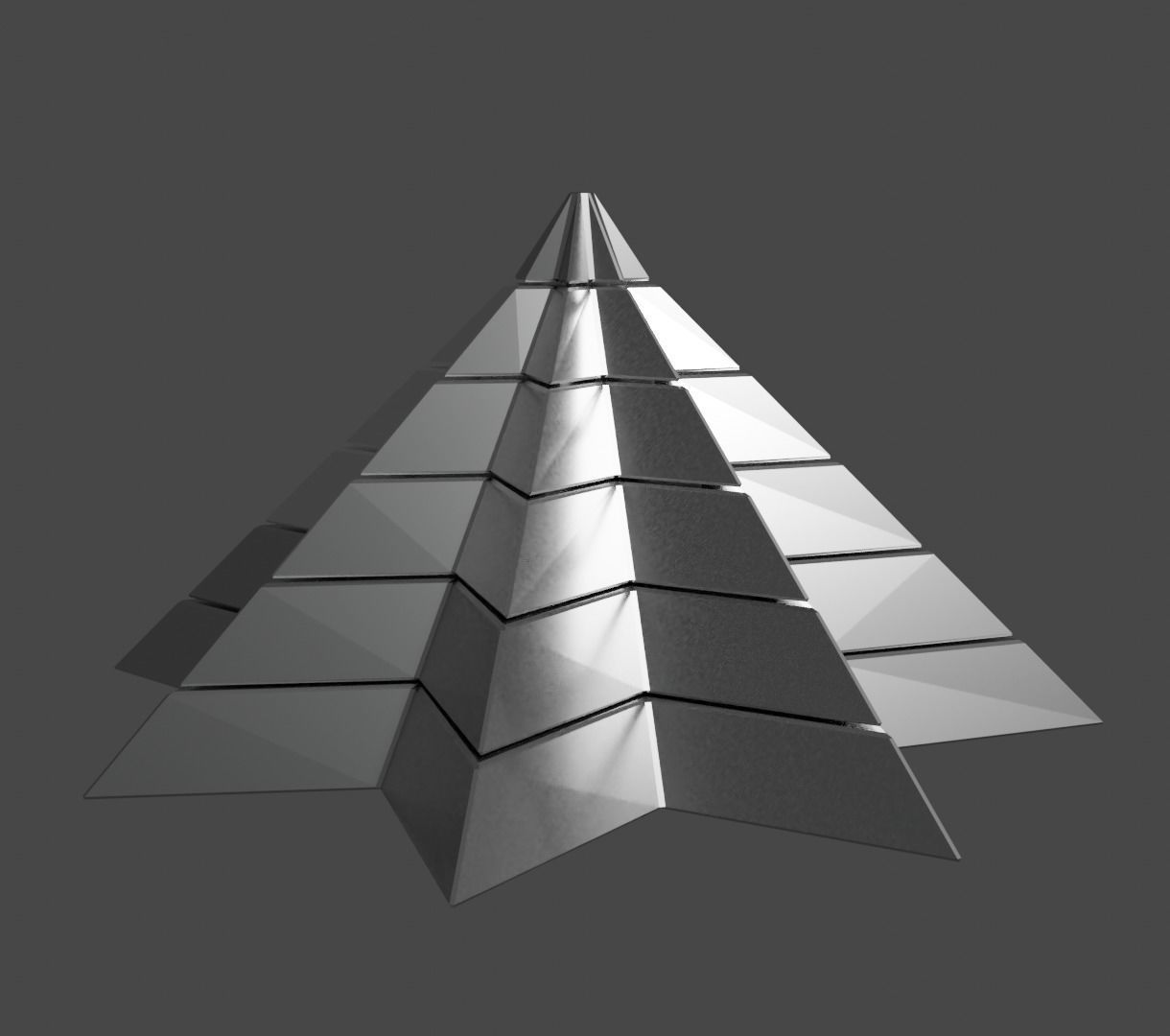 Iron Pyramidal Structure 8 Corners Little Interstices Beveled Low-poly 3D model_3