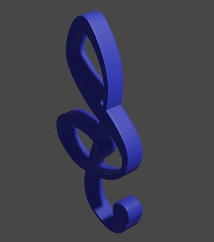 Treble clef Free 3D model