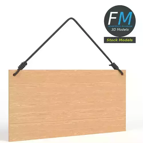 Hanging wooden sign
