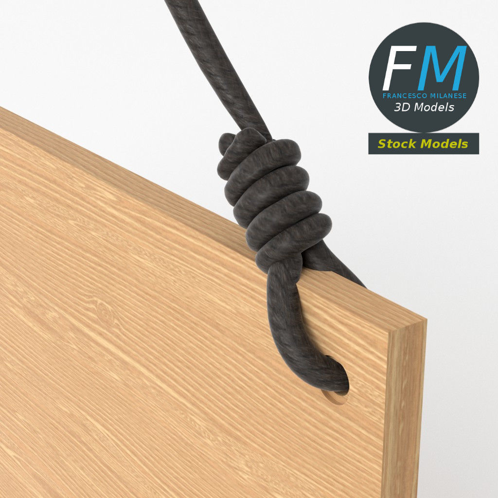 Hanging wooden sign 3D model_5