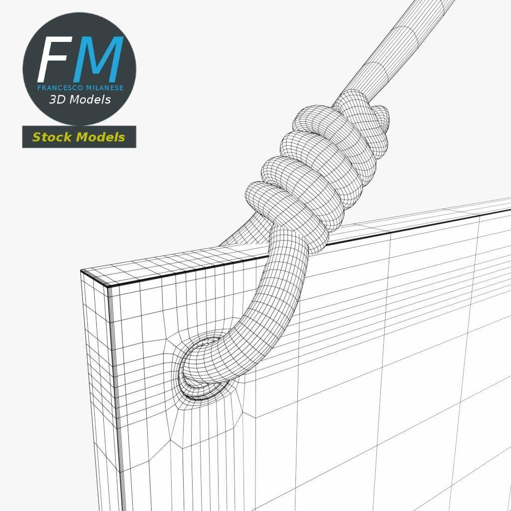 Hanging wooden sign 3D model_8