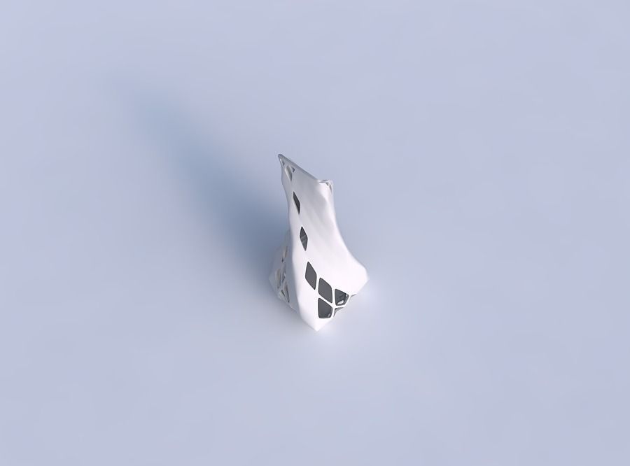 Vase twisted top bent quadratic 2 with diagonal grid lattice 2 3D print model_1