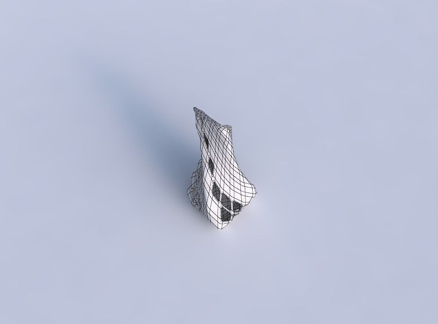 Vase twisted top bent quadratic 2 with diagonal grid lattice 2 3D print model_6