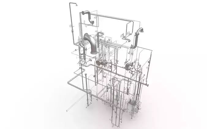 Process Plant UAE - Piping 3D print model