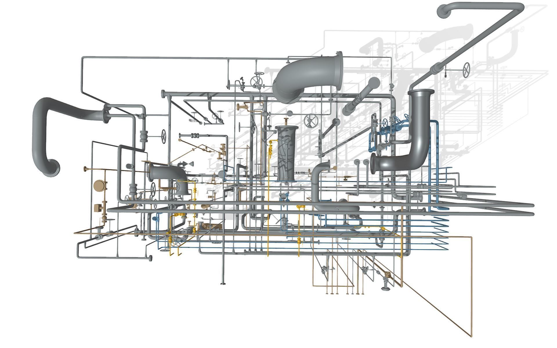 Process Plant UAE - Piping 3D print model_12
