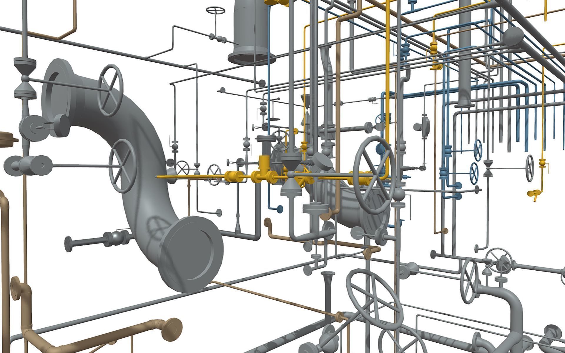 Process Plant UAE - Piping 3D print model_11
