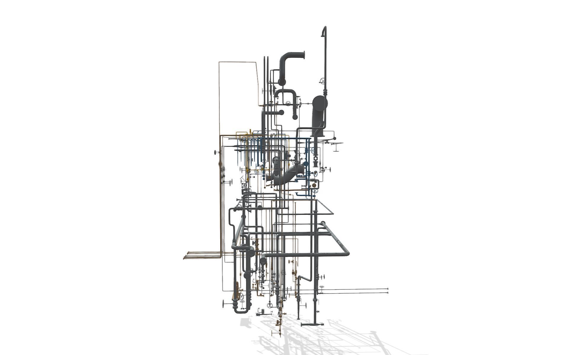 Process Plant UAE - Piping 3D print model_7
