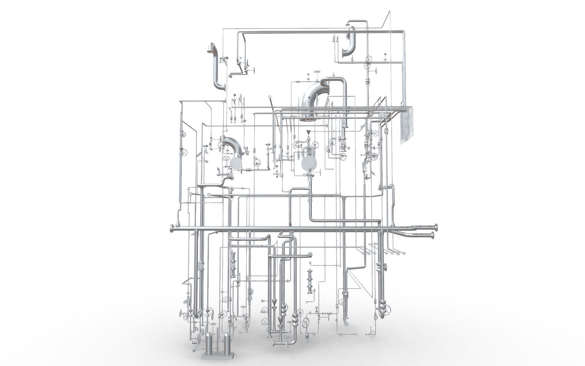 Process Plant UAE - Piping 3D print model_3