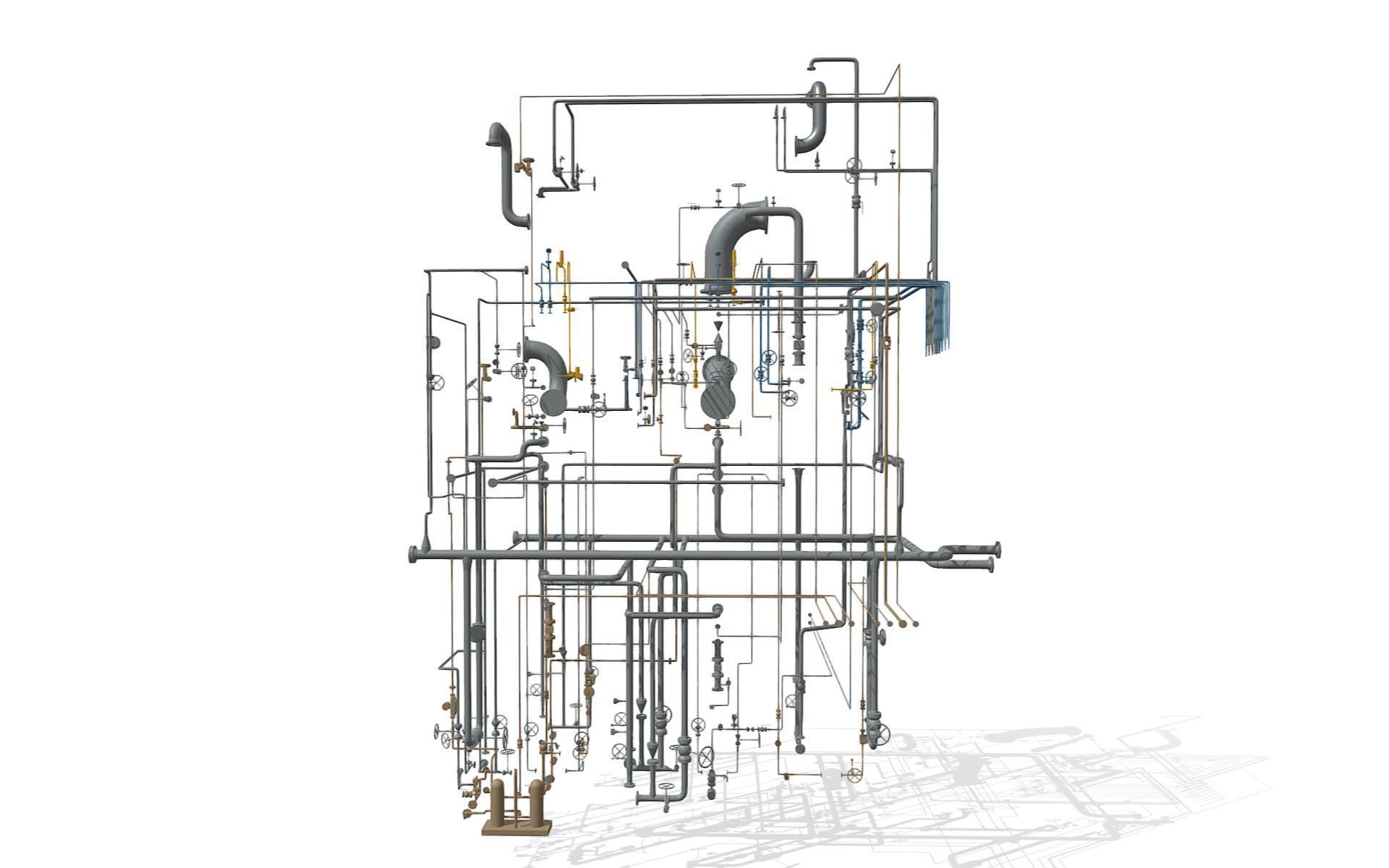 Process Plant UAE - Piping 3D print model_6