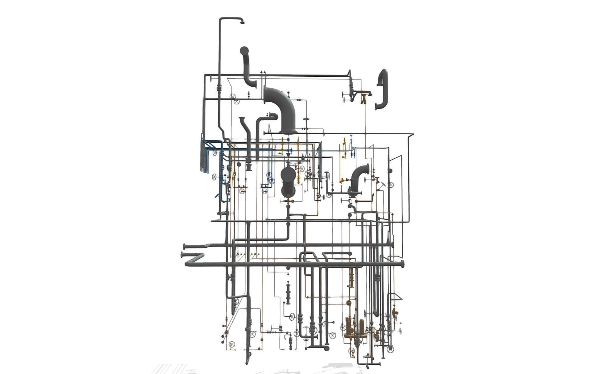 Process Plant UAE - Piping 3D print model_8