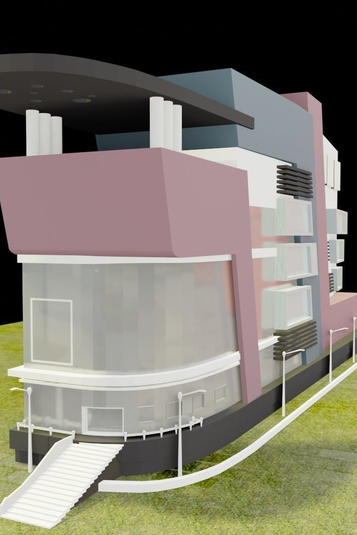 SHOPPING MALL Free low-poly 3D model_4