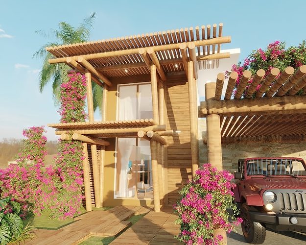 ARQUITETURAL HOUSE WOOD 3D model