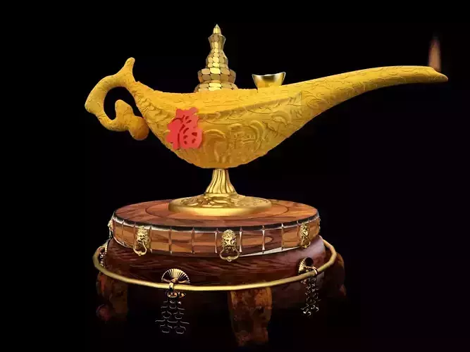 Chinese magic lamp with yuanbao