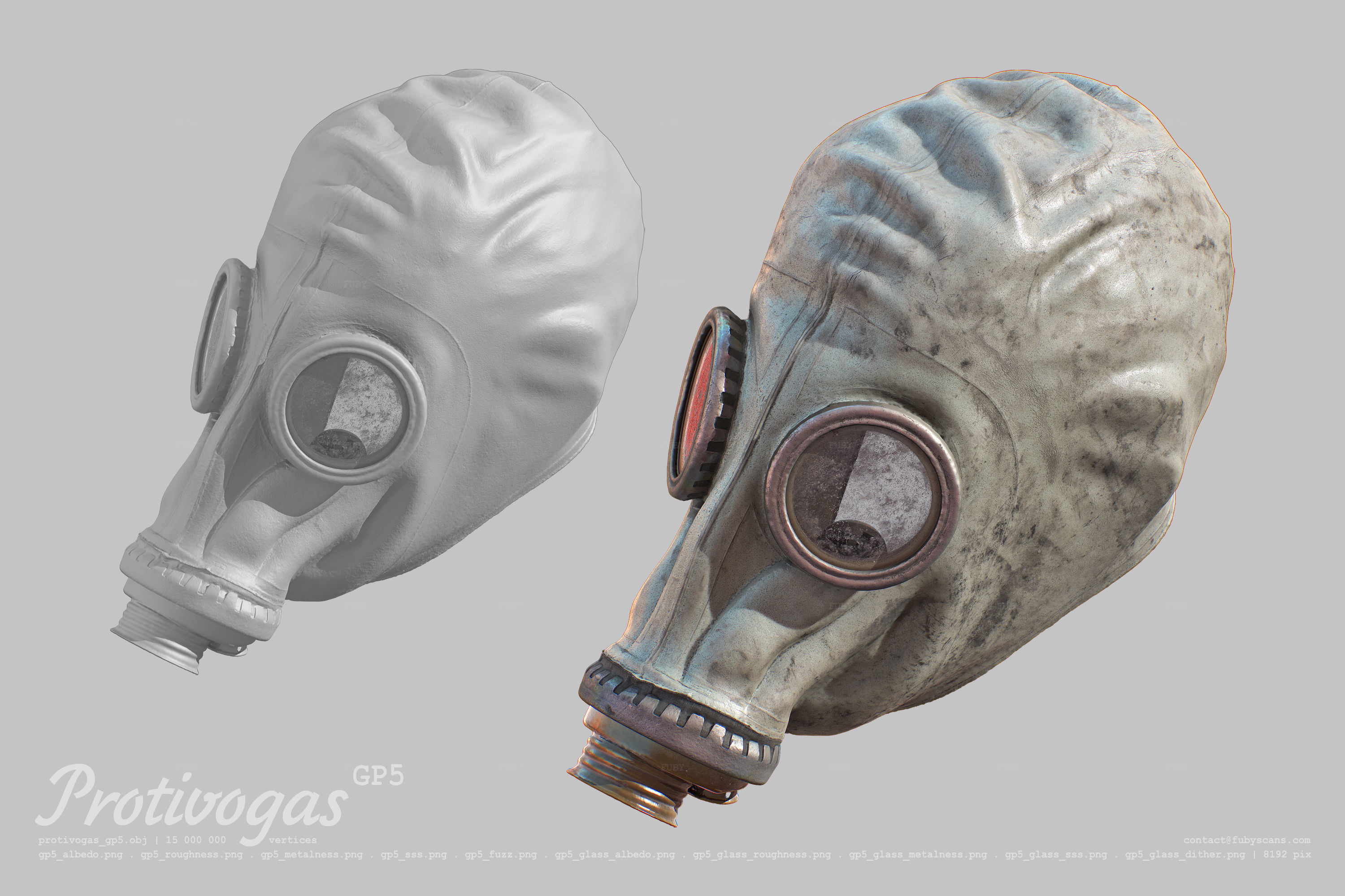 Protivogas GP5 based on scan PBR 3D model_8
