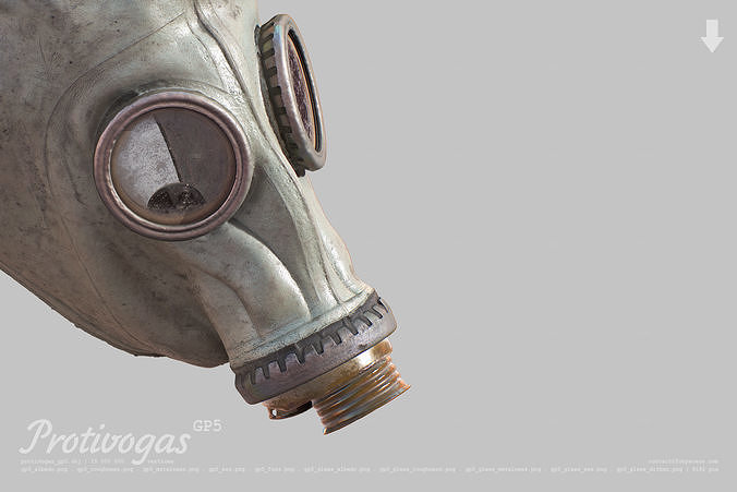 Protivogas GP5 based on scan PBR 3D model