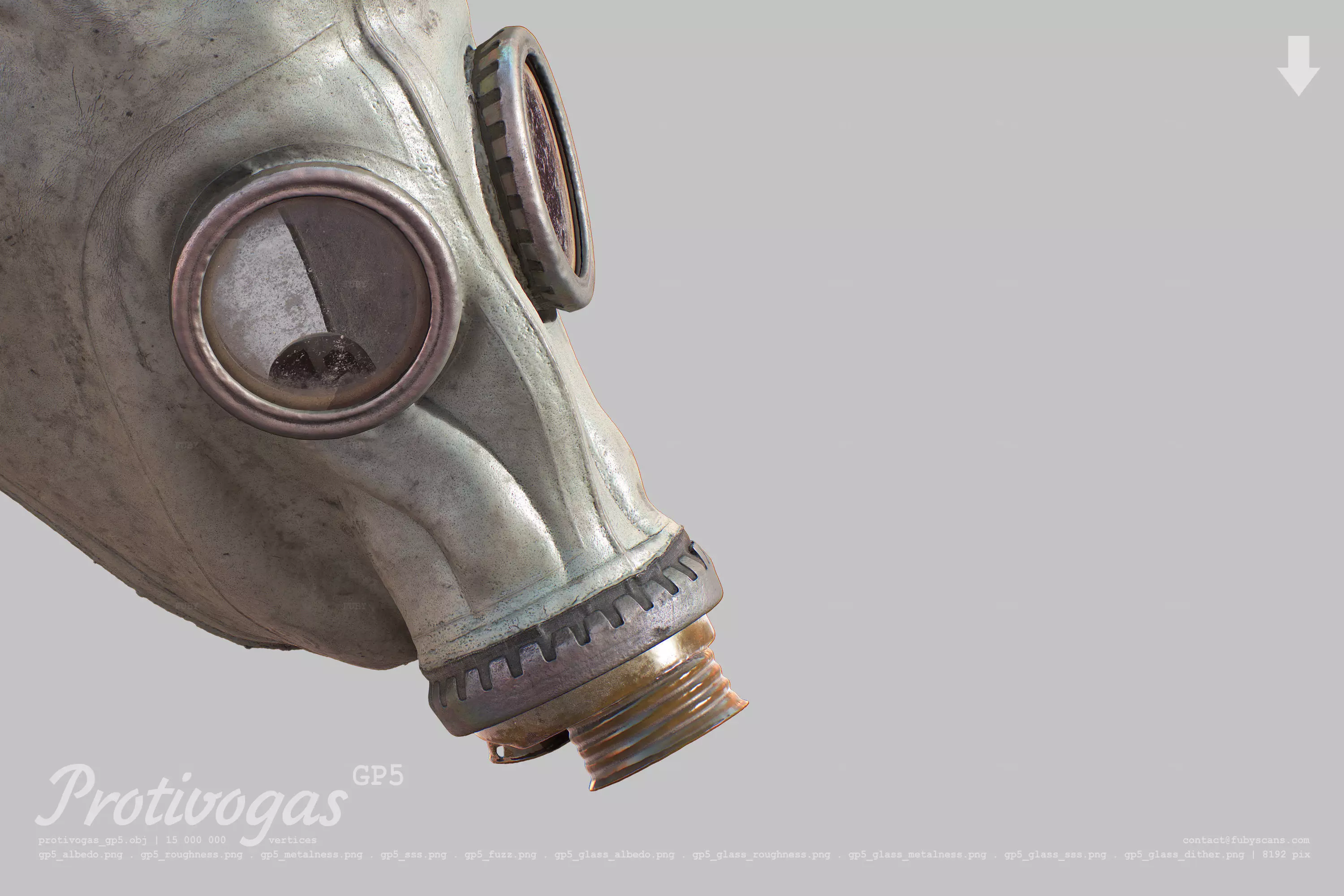 Protivogas GP5 based on scan PBR 3D model_0