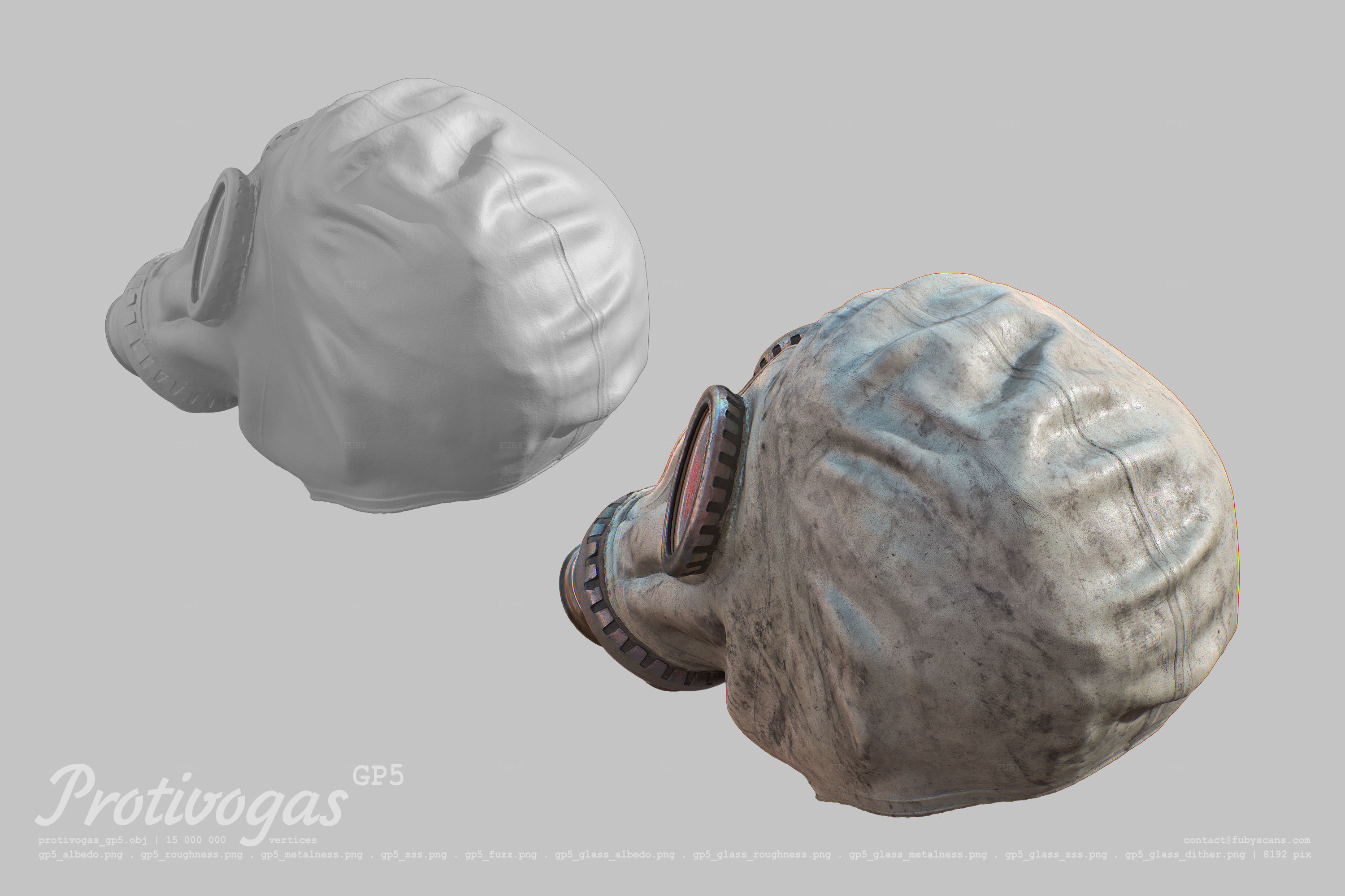Protivogas GP5 based on scan PBR 3D model_9