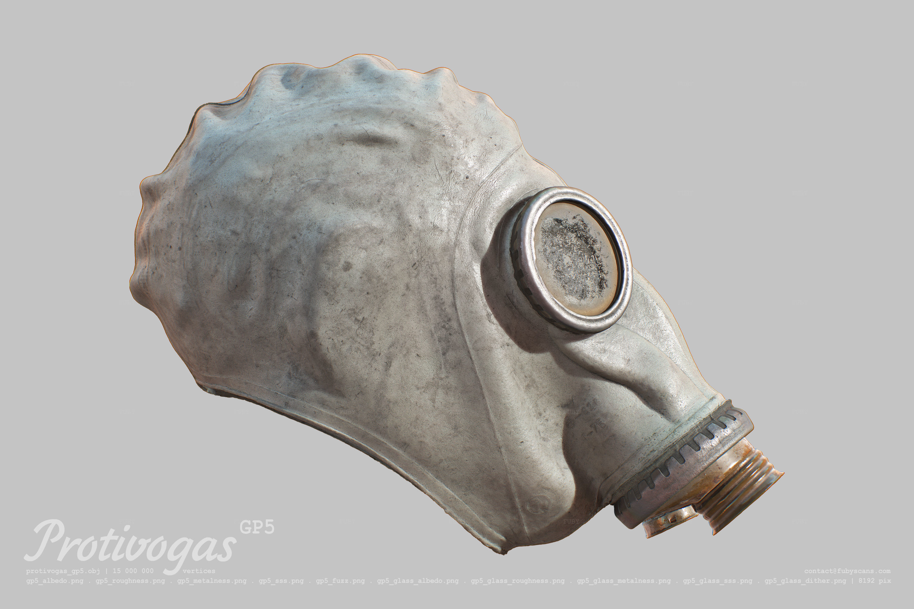 Protivogas GP5 based on scan PBR 3D model_5
