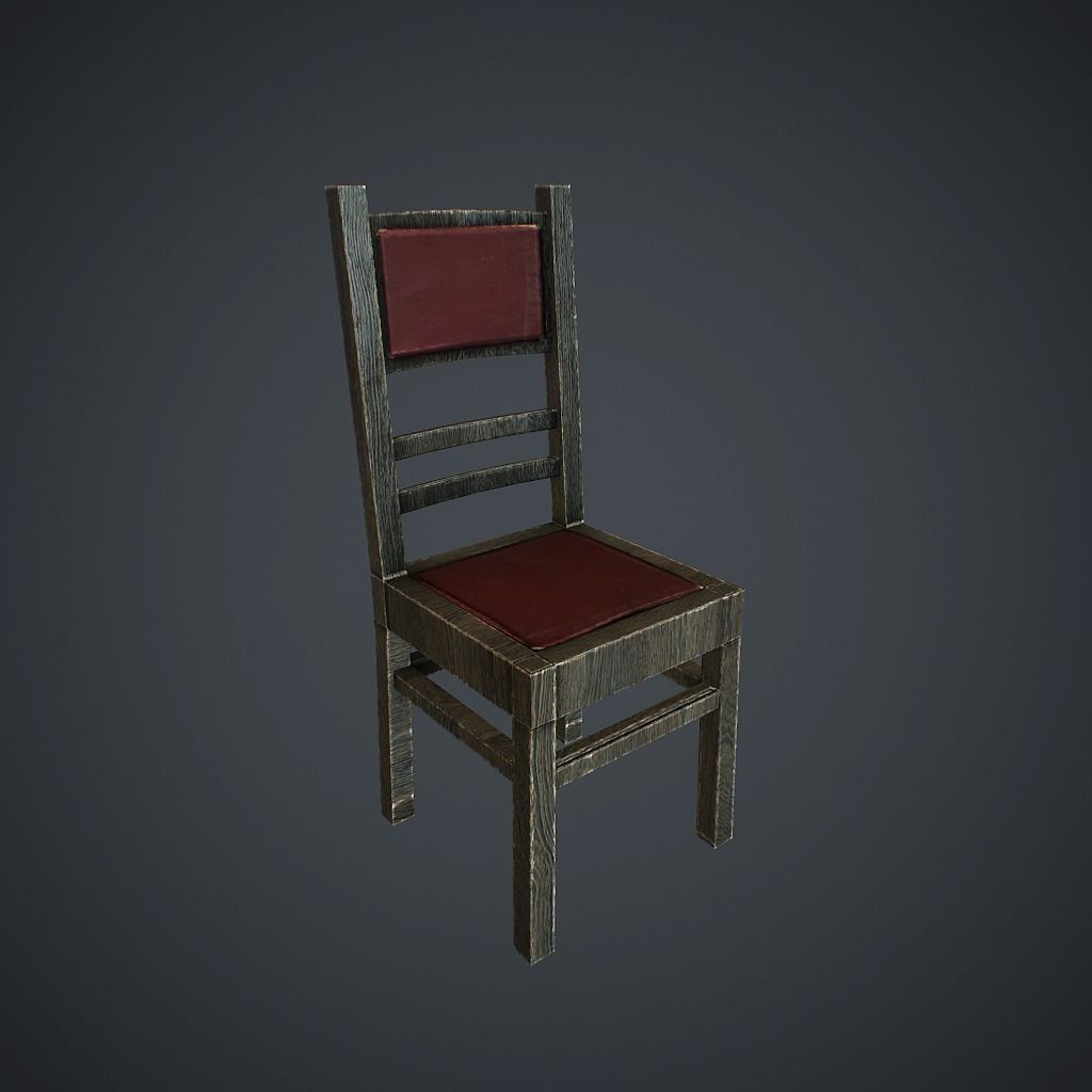 Chair V2 Low-poly 3D model_1