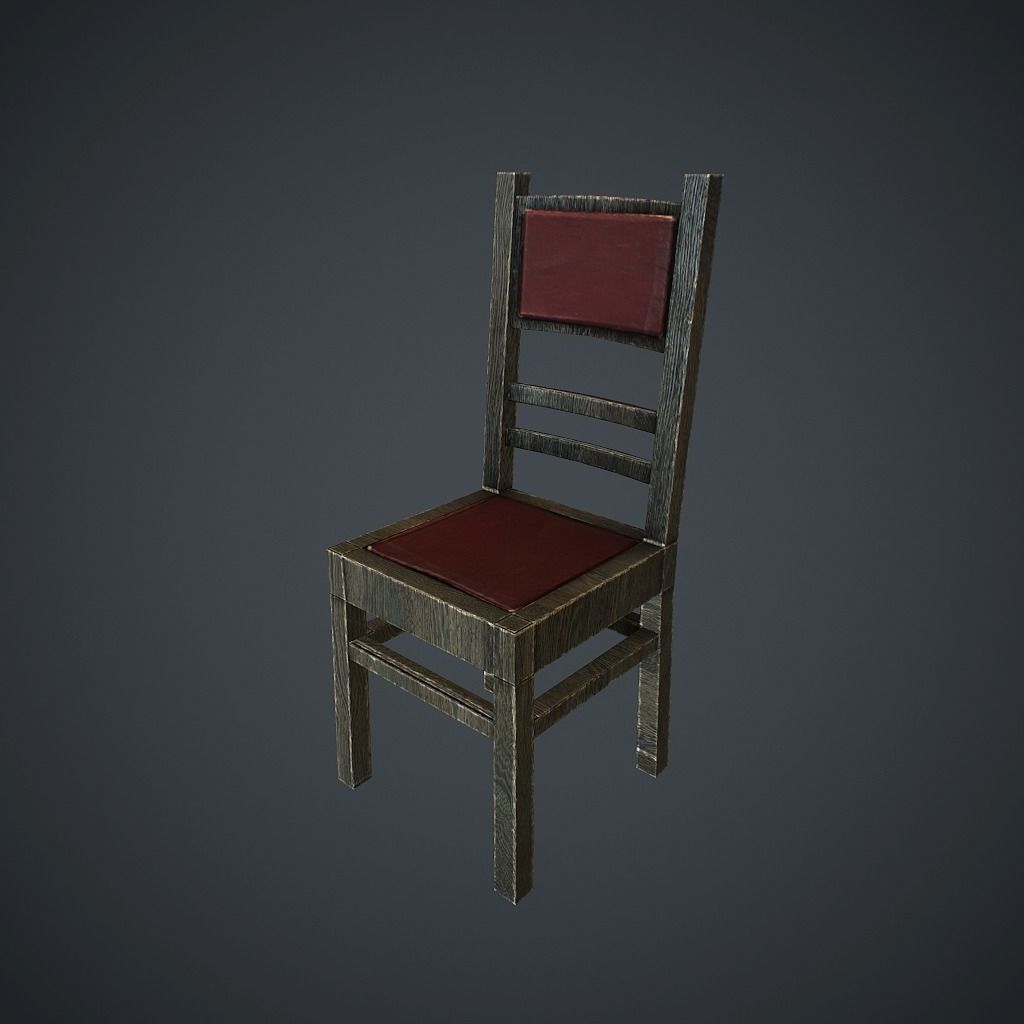 Chair V2 Low-poly 3D model_0