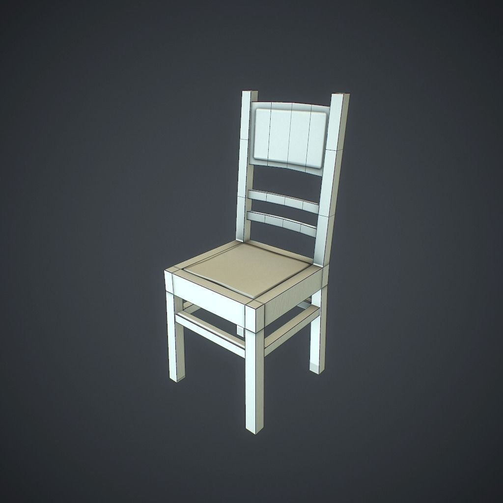 Chair V2 Low-poly 3D model_4