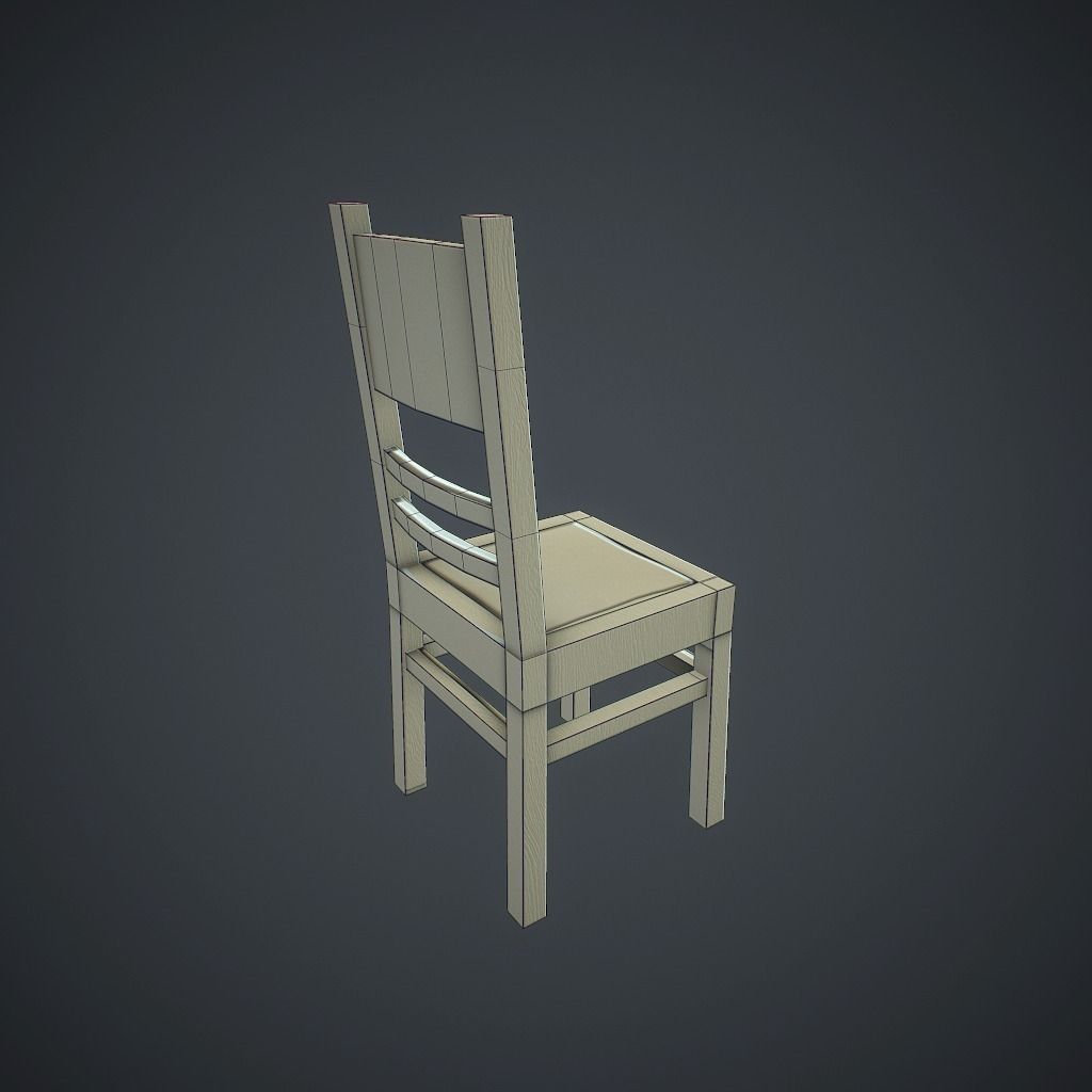 Chair V2 Low-poly 3D model_5