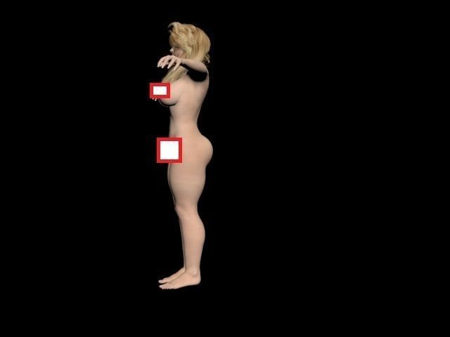 Blonde Woman Naked 3D model_2