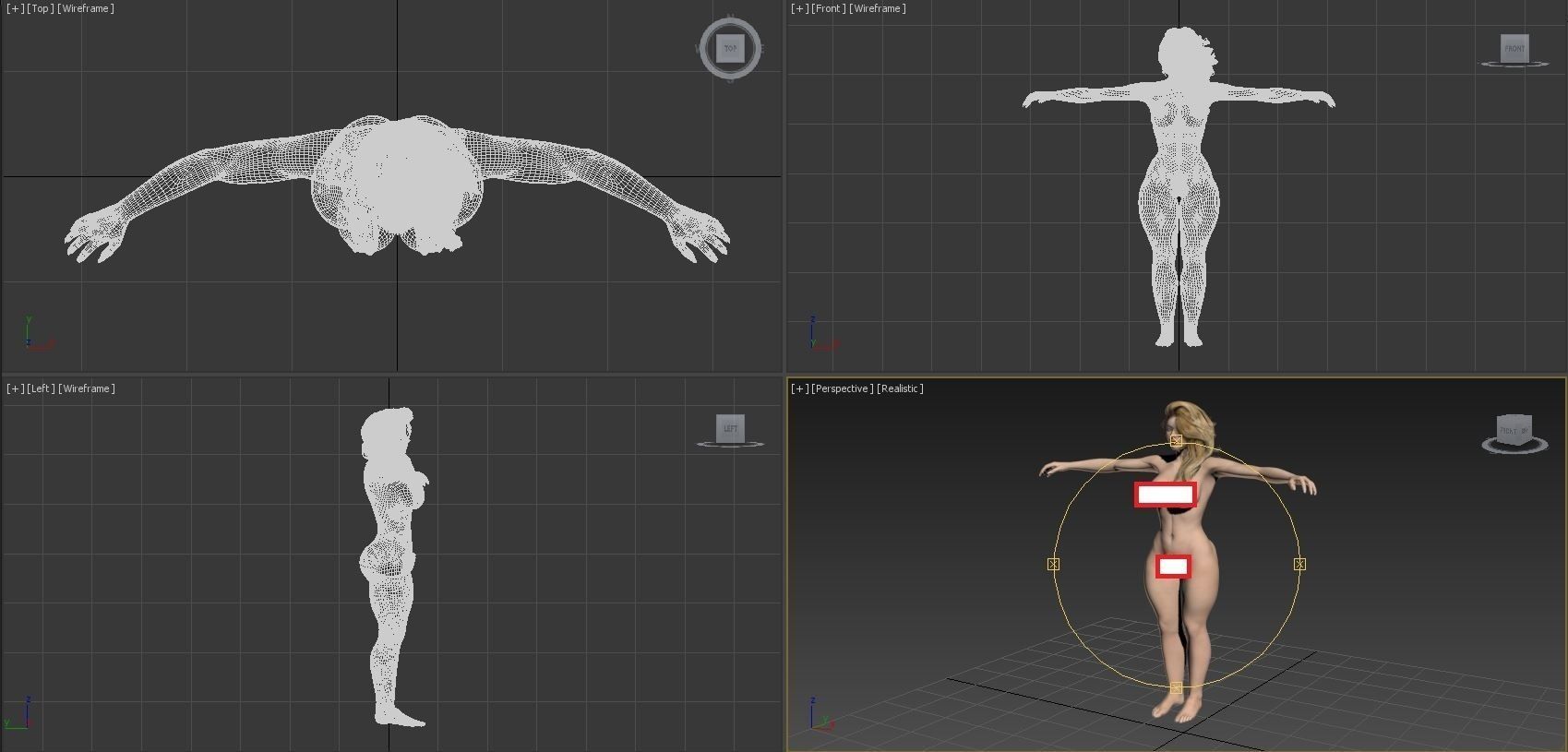 Blonde Woman Naked 3D model_4