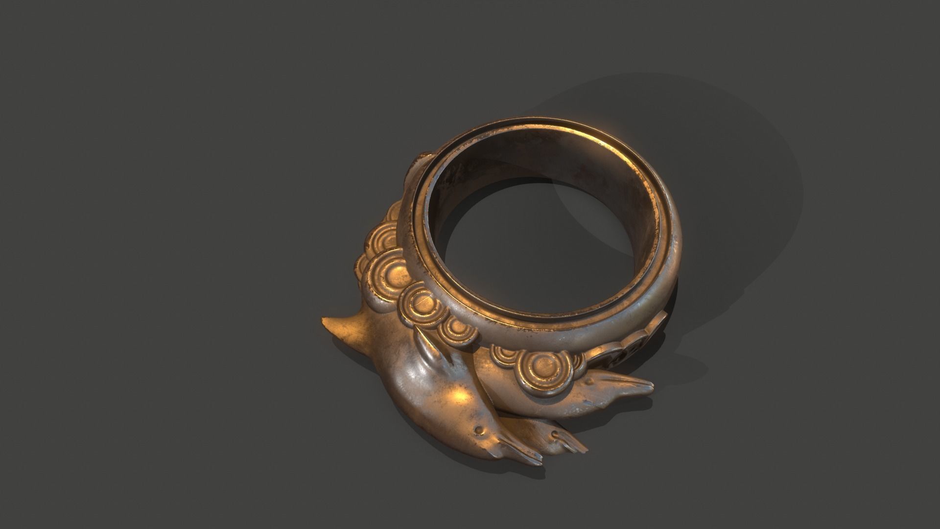 Dolphins ring 3D print model_6