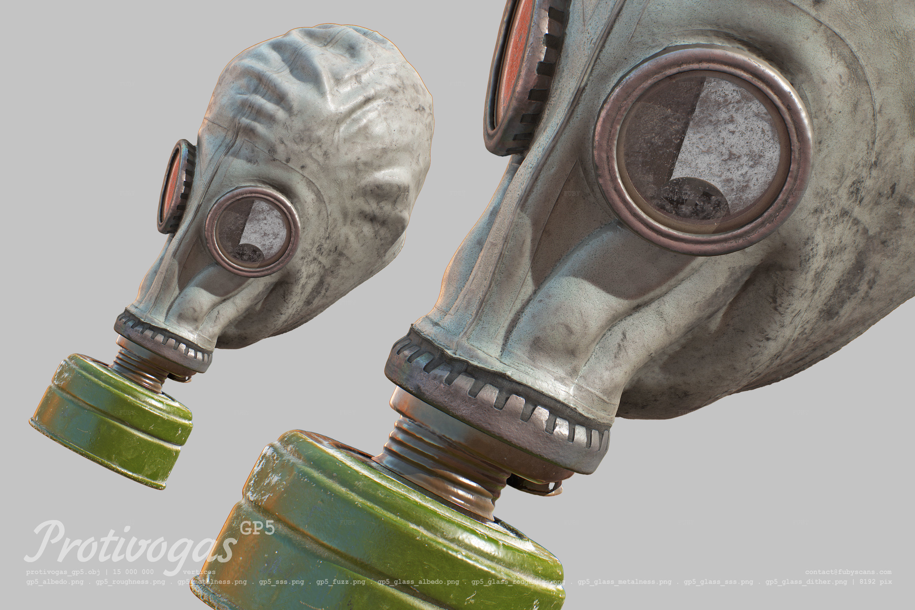 Protivogas GP5 with filter 3D Model Collection_5
