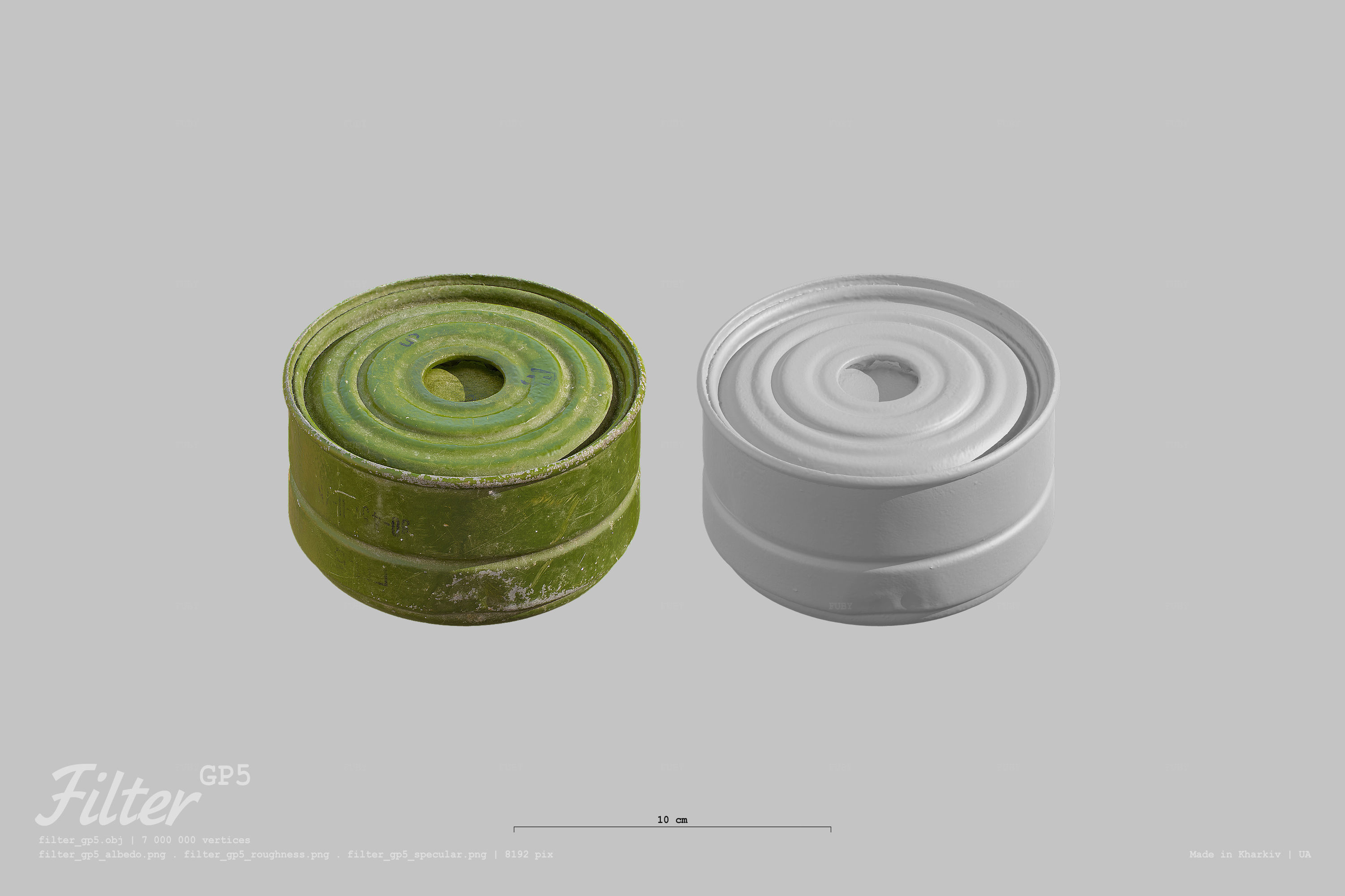 Protivogas GP5 with filter 3D Model Collection_9