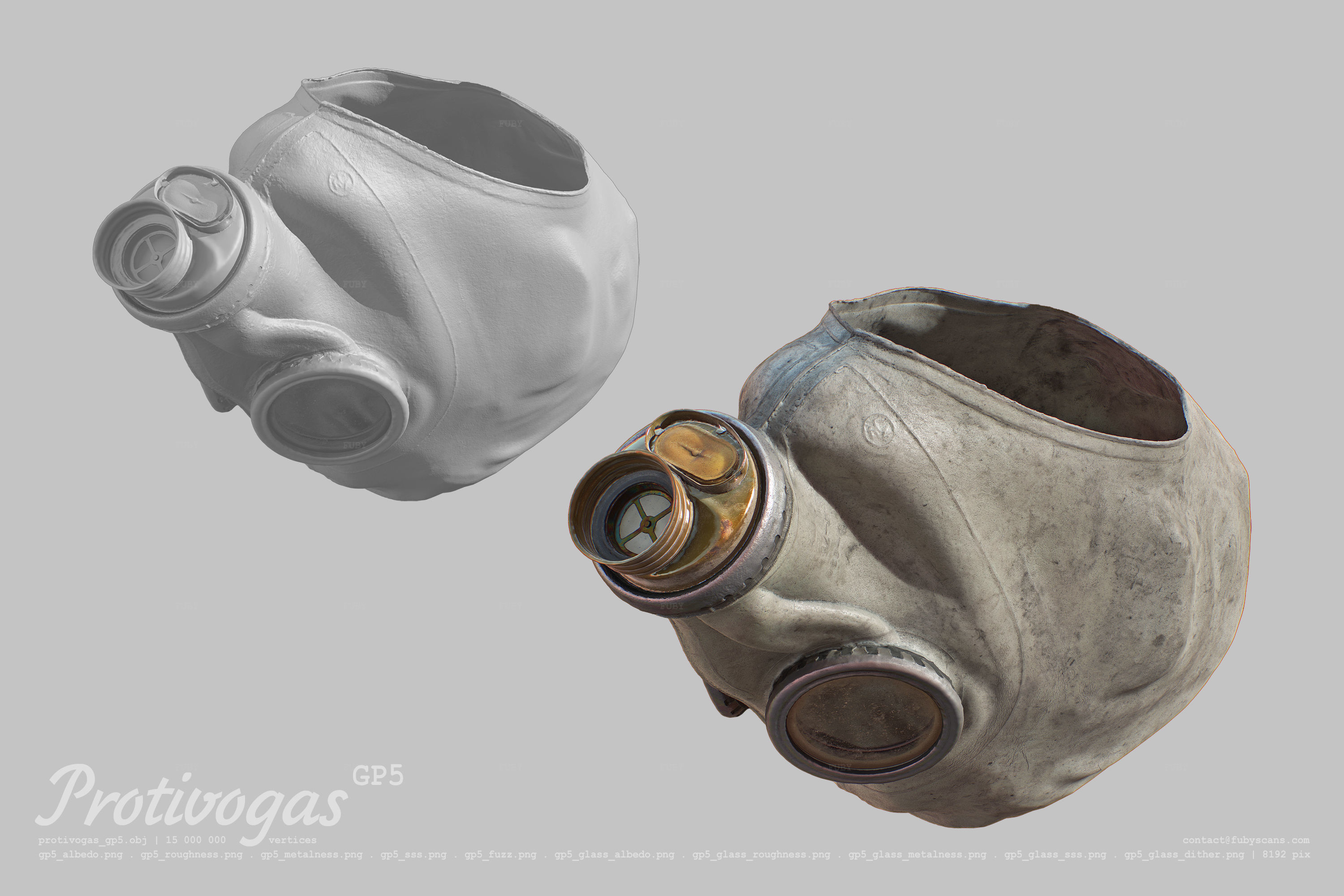 Protivogas GP5 with filter 3D Model Collection_10