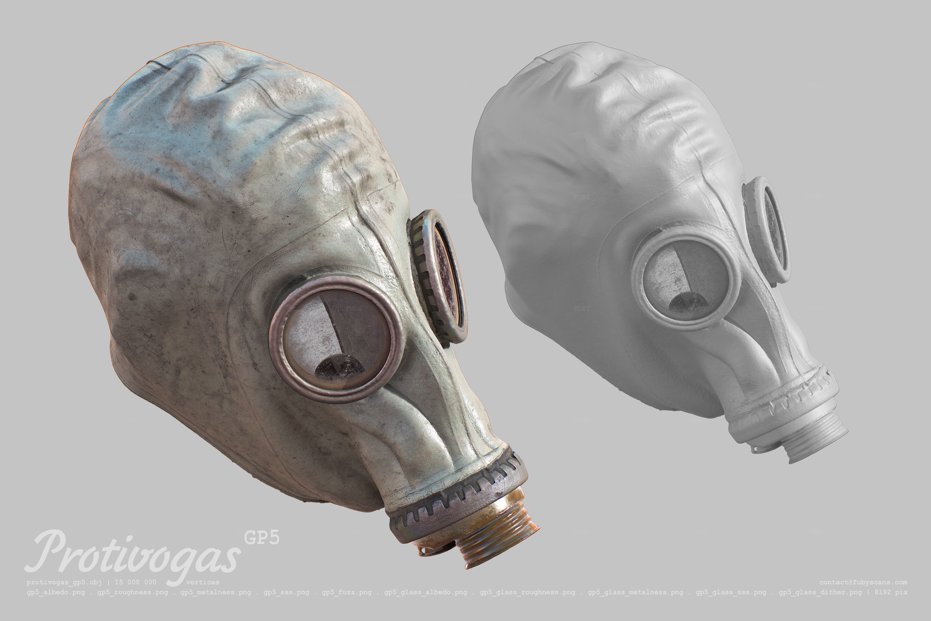Protivogas GP5 with filter 3D Model Collection_12