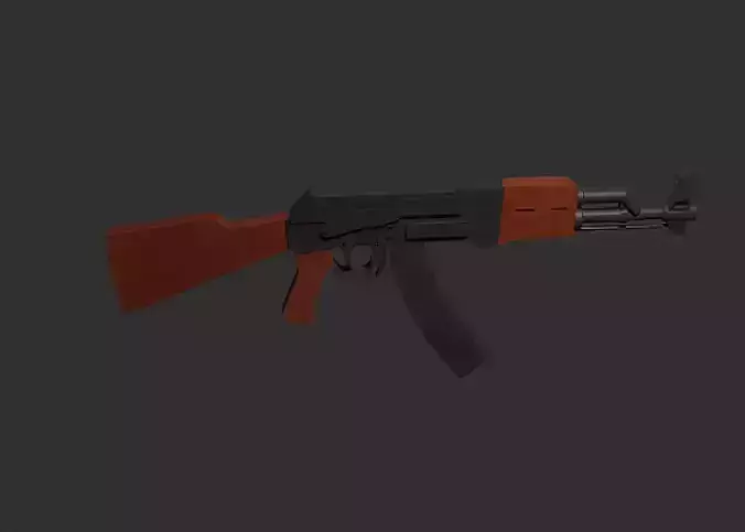 AK-47 Detailed And Textured For Game Designing