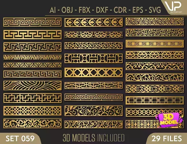 29 3D Decorative wall panels - screen SET 059