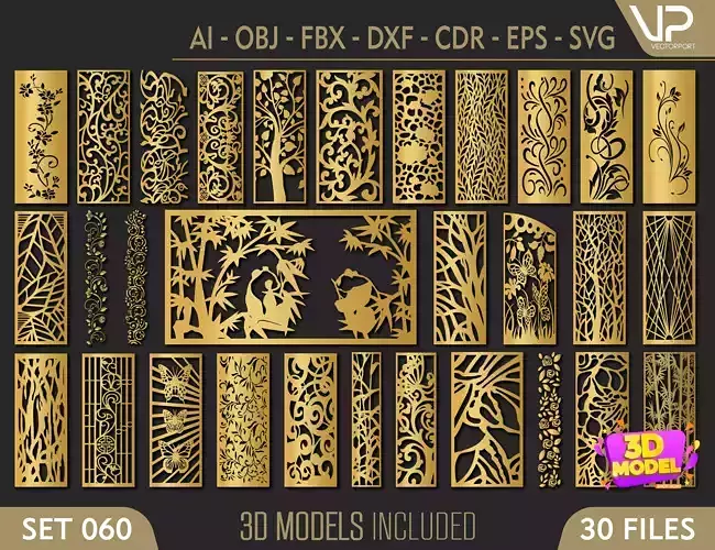 30 3D Decorative wall panels - screen SET 060