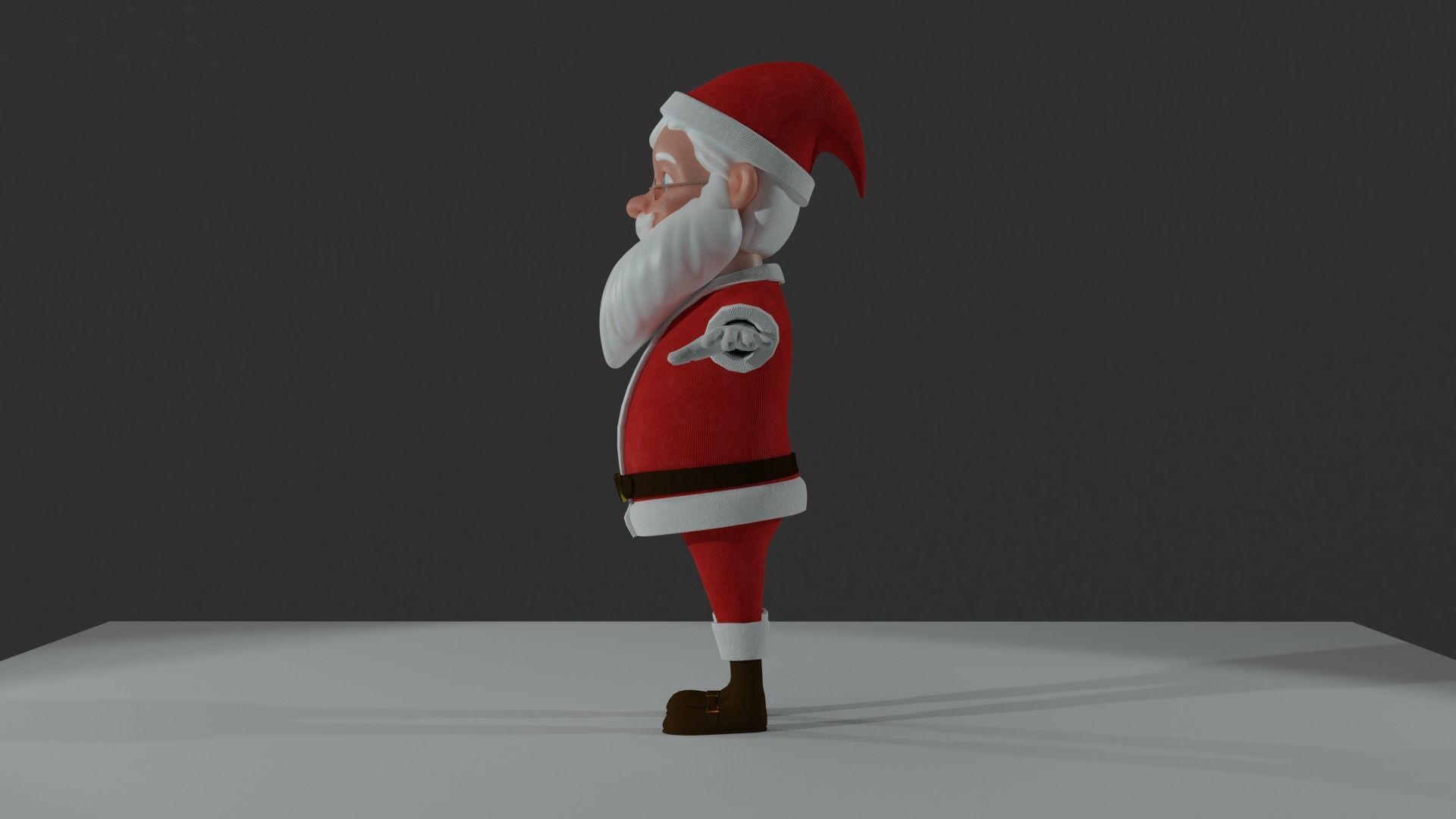 Santa cartoon claus Low-poly 3D model_5