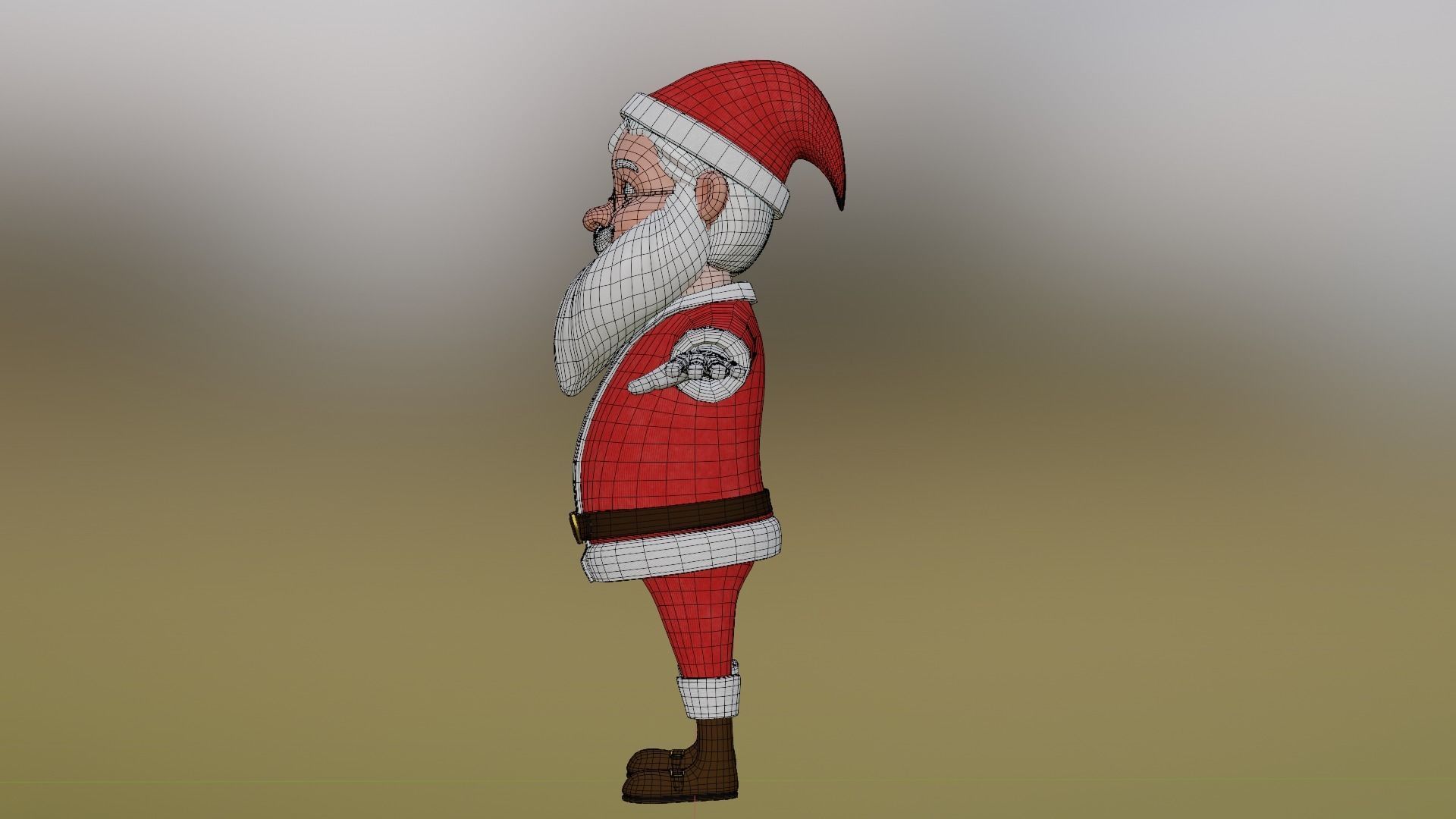 Santa cartoon claus Low-poly 3D model_7