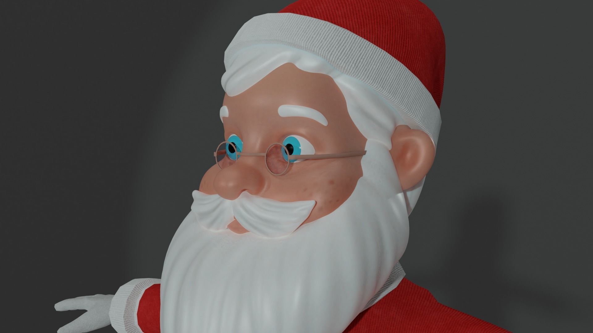 Santa cartoon claus Low-poly 3D model_1