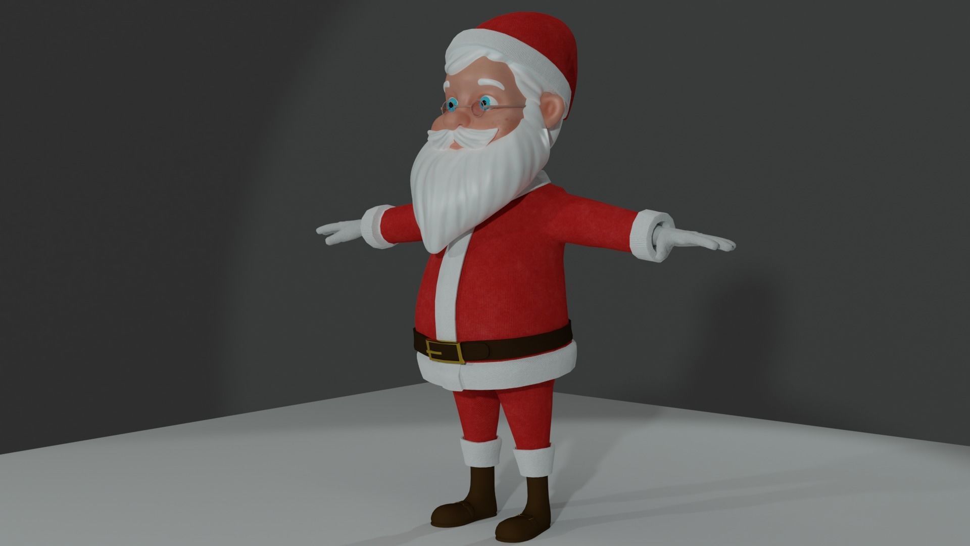 Santa cartoon claus Low-poly 3D model_2