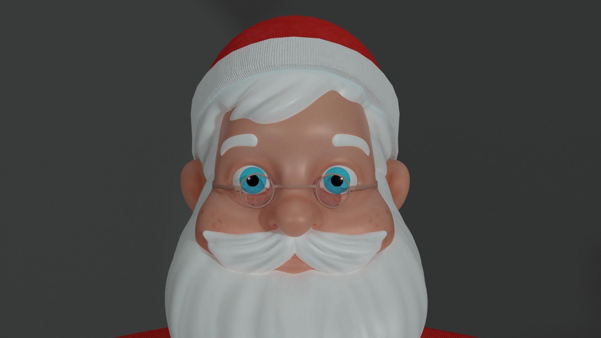Santa cartoon claus Low-poly 3D model_6