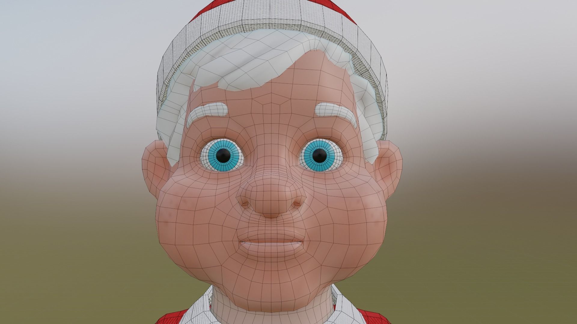 Santa cartoon claus Low-poly 3D model_3