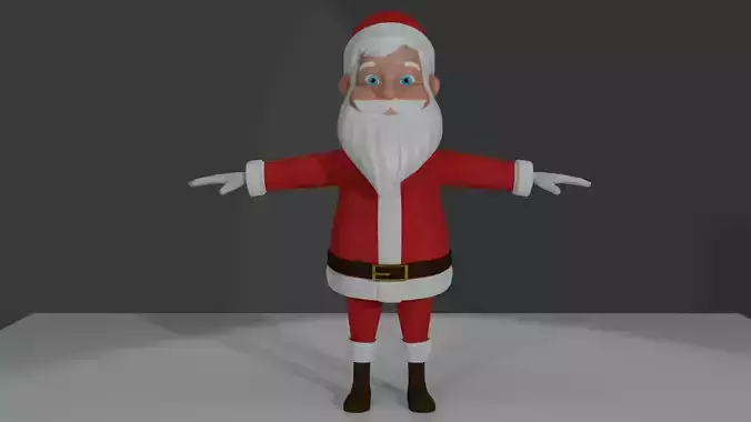 Santa cartoon claus Low-poly 3D model