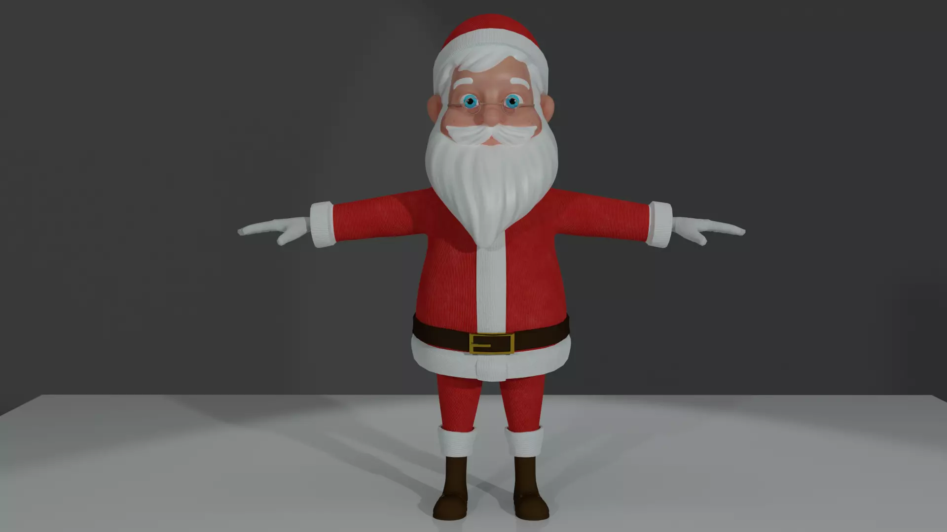 Santa cartoon claus Low-poly 3D model_0