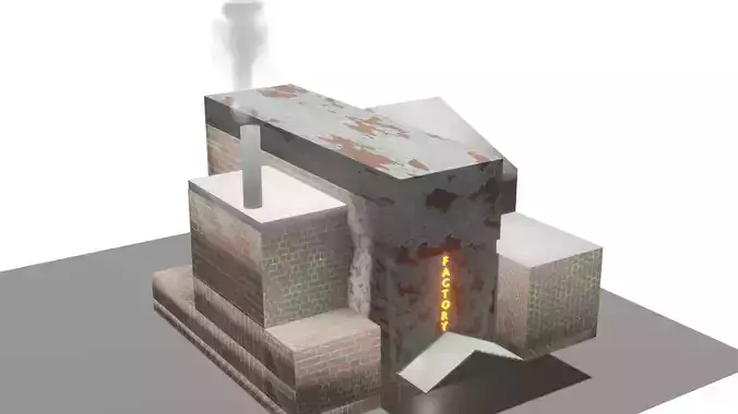 Factory building with smoke