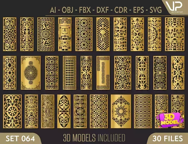 30 3D Decorative wall panels - screen SET 064