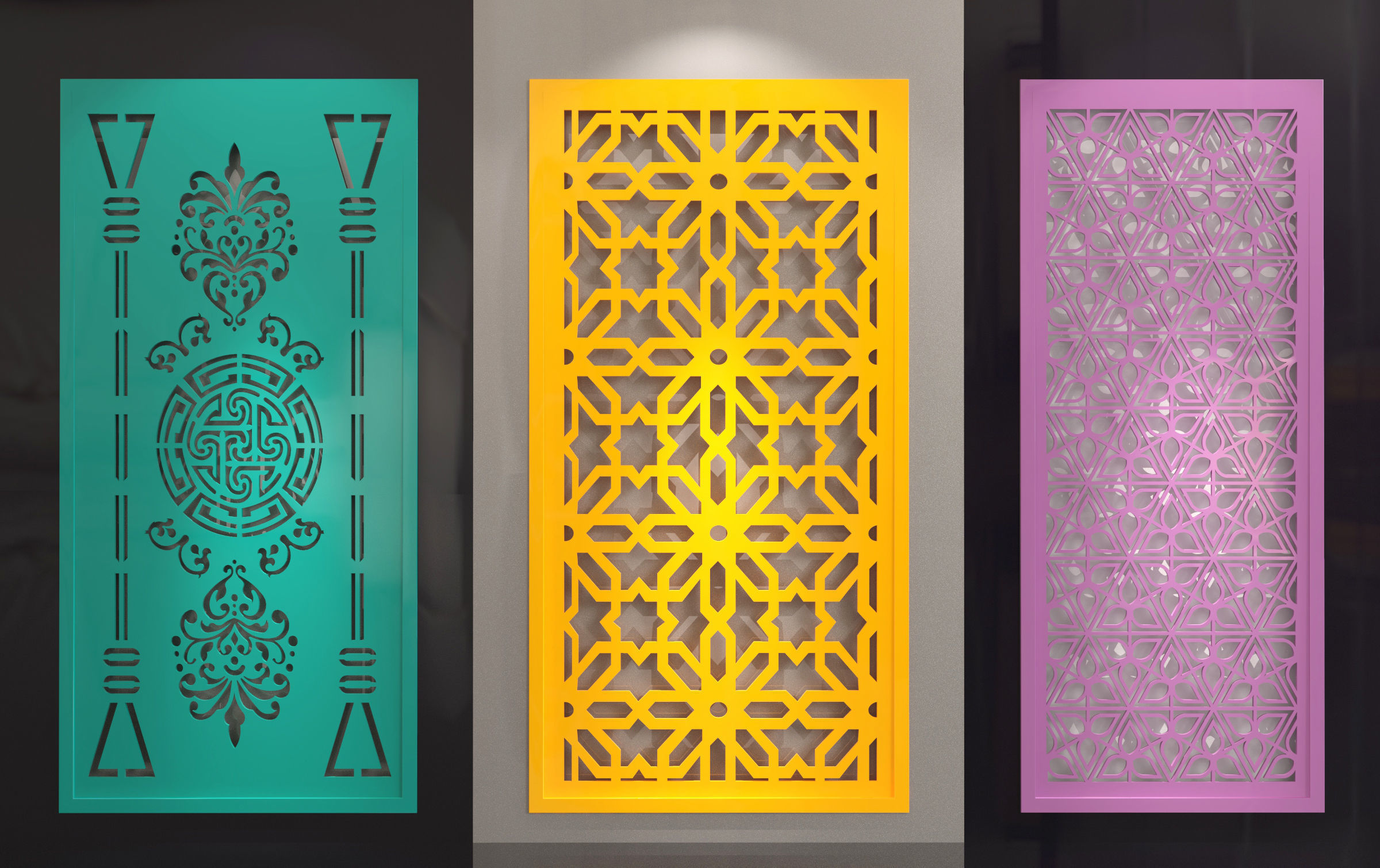 30 3D Decorative wall panels - screen SET 065 3D model_1