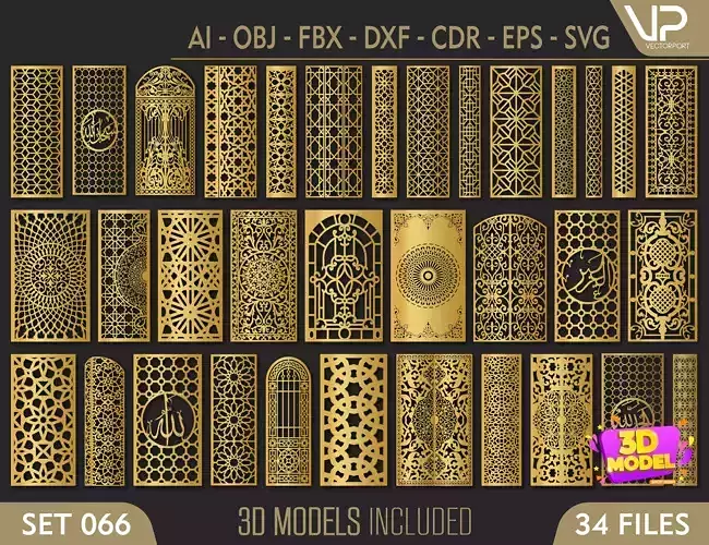 34 3D Decorative wall panels - screen SET 066